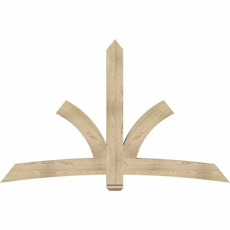 Ekena Millwork Davenport Rough Sawn Timber Gable Bracket, Douglas Fir, 84"W x 53"H x 4"D x 6"F, 15/12 Pitch GBW084X53X0406DAV00RDF